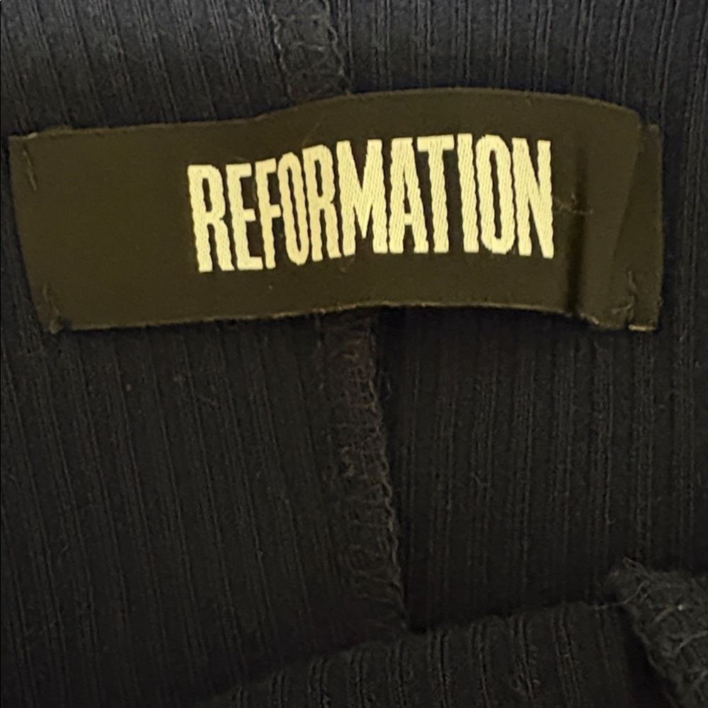 Reformation dark navy blue ribbed bodycon dress - Picture 8 of 8